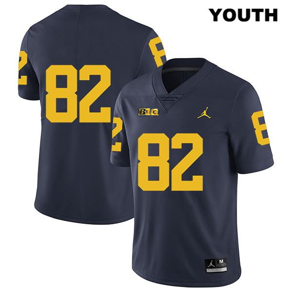 Youth NCAA Michigan Wolverines Desmond Nicholas #82 No Name Navy Jordan Brand Authentic Stitched Legend Football College Jersey UD25S27LO